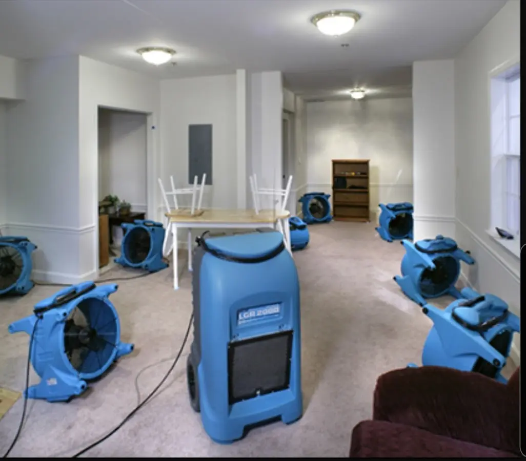 Air movers and dehumidifier setup for Water Extraction & Removal in Aspen